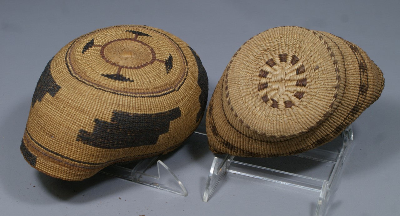 Appraisal: woven Native American baskets misshapen but in generally very good