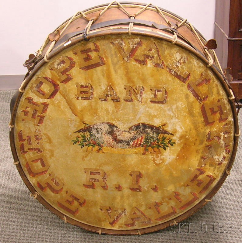 Appraisal: Hope Valley Rhode Island Paint Decorated Wooden Marching Drum dia