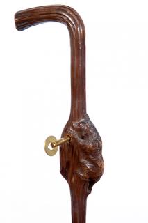 Appraisal: Music Box Cane- Late th Century- A Black Forrest carved