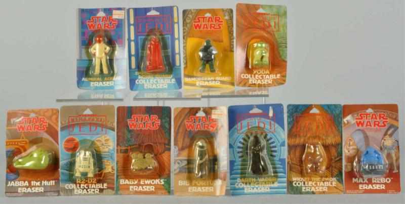 Appraisal: Lot of Star Wars Erasers on Original Cards Description Some