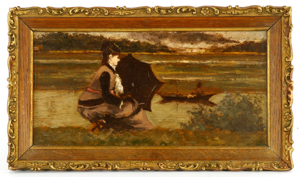 Appraisal: - Attr Stevens Woman by River O P Attributed to