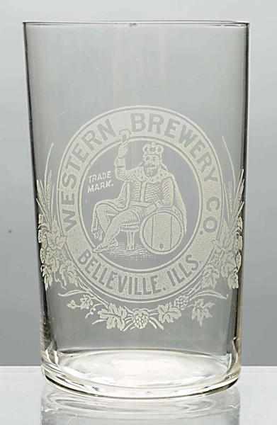 Appraisal: Western Brewery Company Beer Glass Acid-etched glass Clean example with