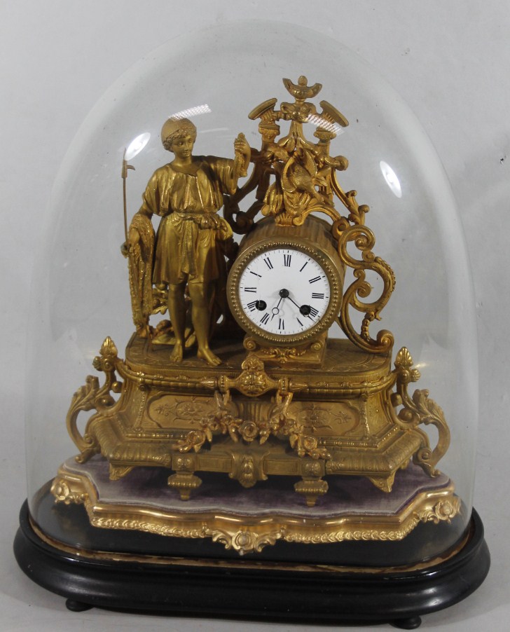 Appraisal: A thC French gilt metal mantel clock the cm diameter