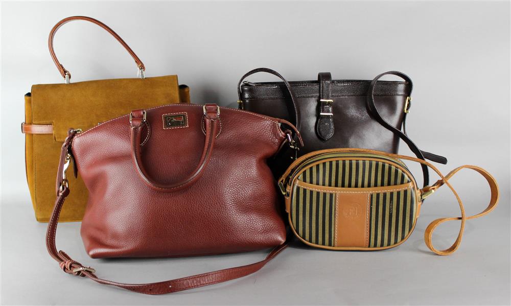 Appraisal: WARDROBE OF LADY'S HANDBAGS including a brown leather Dooney Bourke