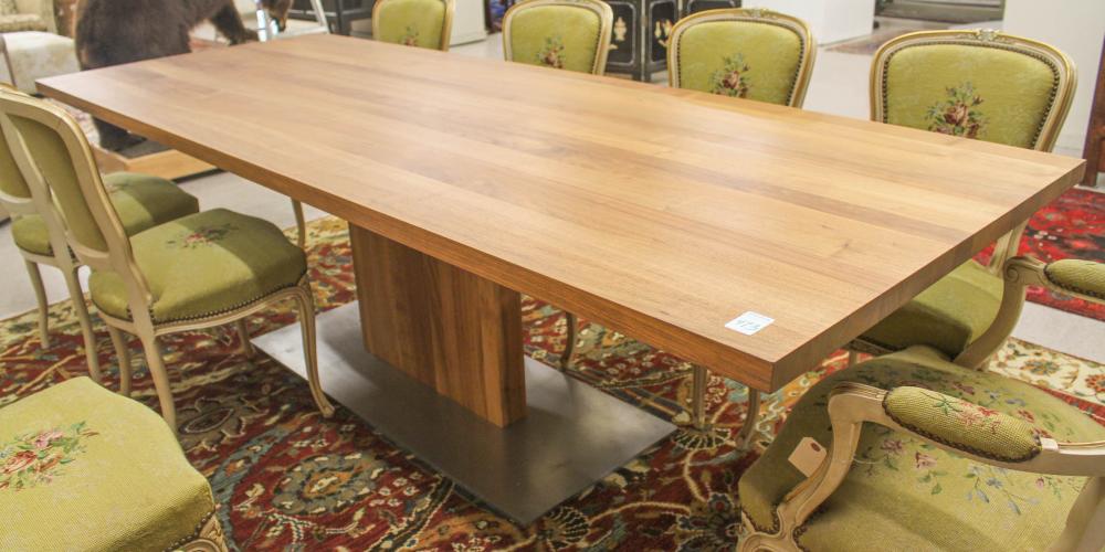 Appraisal: RIVA WALNUT 'PARSIFAL' RETTANGOLARE TABLE from Italian manufacturer Riva rectangular