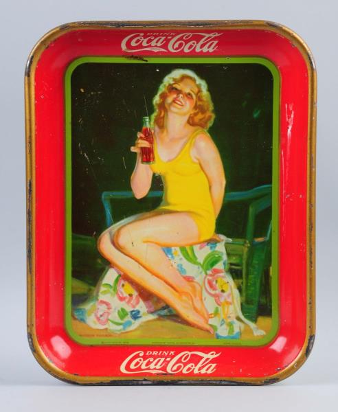 Appraisal: Coca-Cola Serving Tray Heavy surface scratches border discoloration and heavy