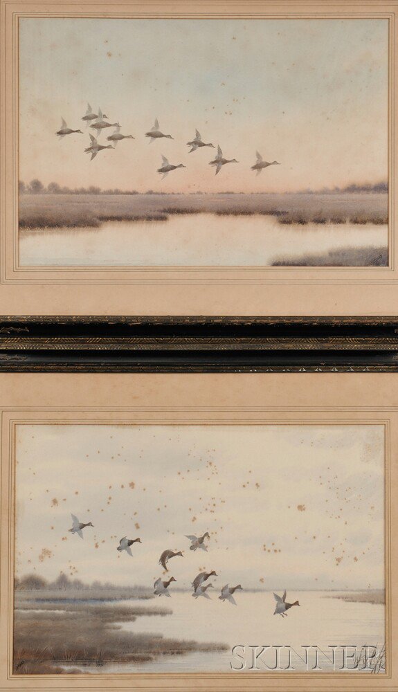 Appraisal: Joseph Day Knap American - Three Watercolors of Waterfowl in