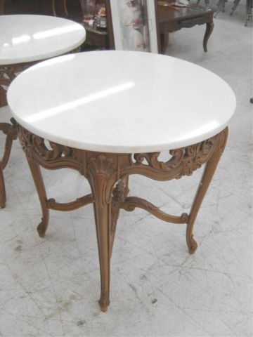 Appraisal: PR MARBLE TOP LAMP TABLES