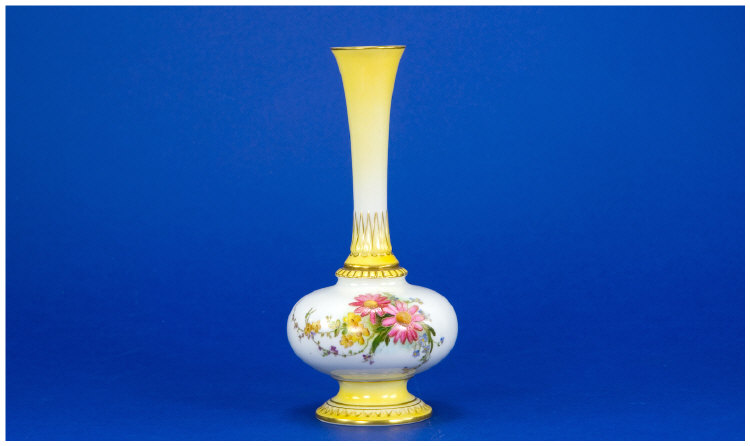 Appraisal: Royal Worcester Specimen Vase decorated with sprays of flowers on