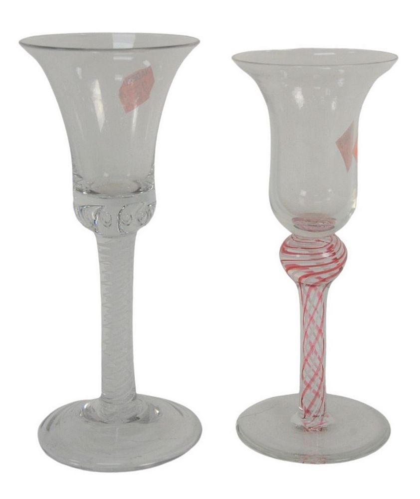 Appraisal: Two Wine Glasses to include one having red and cotton