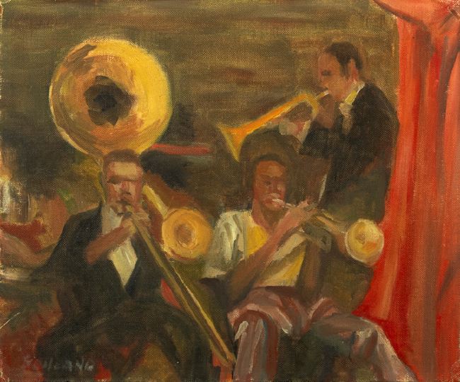 Appraisal: Paul Hermann Rohland American - Jazz Musicians oil on canvas