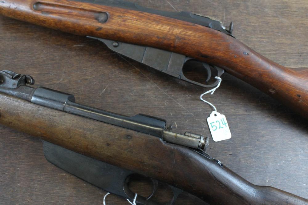 Appraisal: TWO SPORTERIZED BOLT ACTION MILITARY RIFLES Mosin Nagant x R