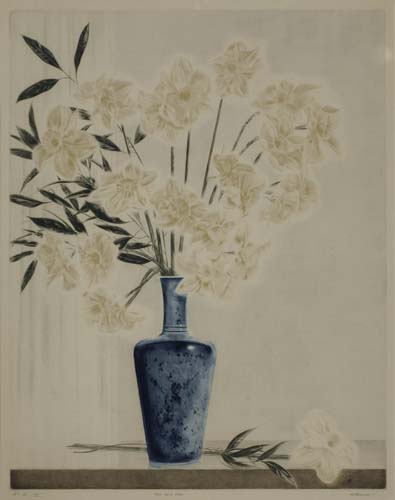 Appraisal: CRAIG MCPHERSON The Blue Vase Color aquatint on cream wove