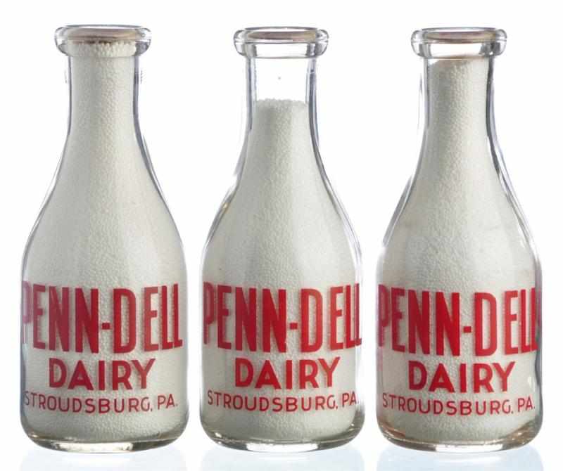 Appraisal: Lot of Penn-Dell Dairy Milk Bottles Description Stroudsburg PA Condition