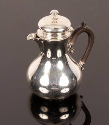 Appraisal: A Dutch silver pear-shaped coffee pot Bonebakker Zoon fitted a