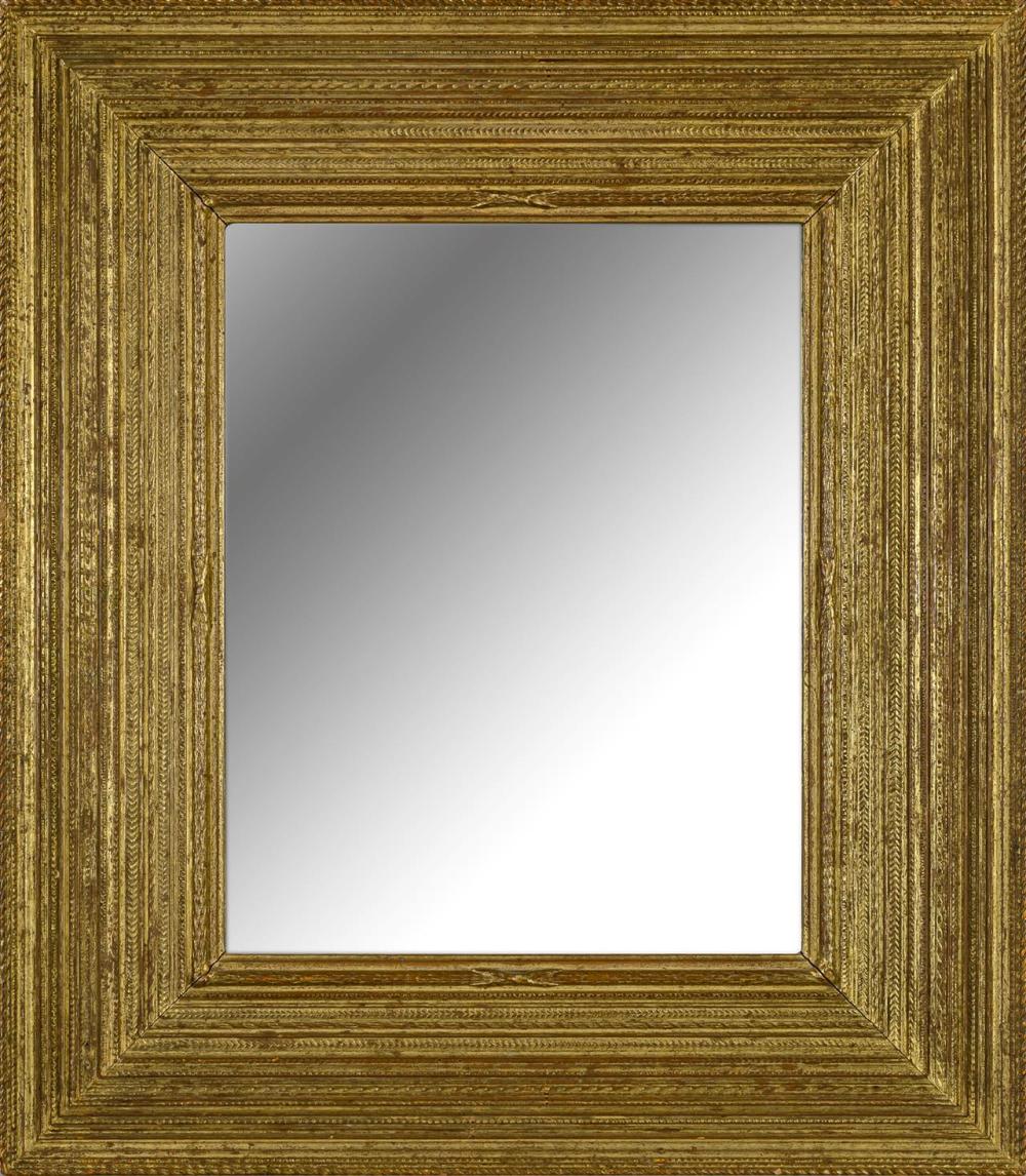 Appraisal: STANFORD WHITE STYLE FRAME WITH MIRROR American th century Rabbet