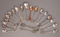 Appraisal: Collection of Decorative Travel Spoons Lot features twenty decorative spoons