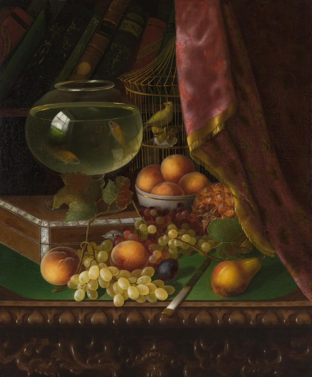 Appraisal: MORSTON CONSTANTINE REAM American - Still Life with Fruit Bird