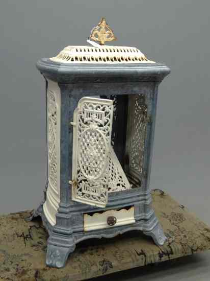 Appraisal: Early enamel cast iron stove '' W '' D '