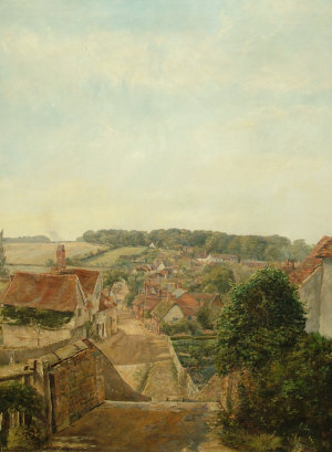 Appraisal: L Souther th century- View of a country village oil