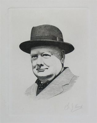 Appraisal: Charles J Bard th Century Portrait of Sir Winston Churchill