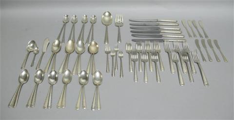 Appraisal: TOWLE SILVER ROSE POINT PART LUNCHEON SERVICE Comprising lunch forks