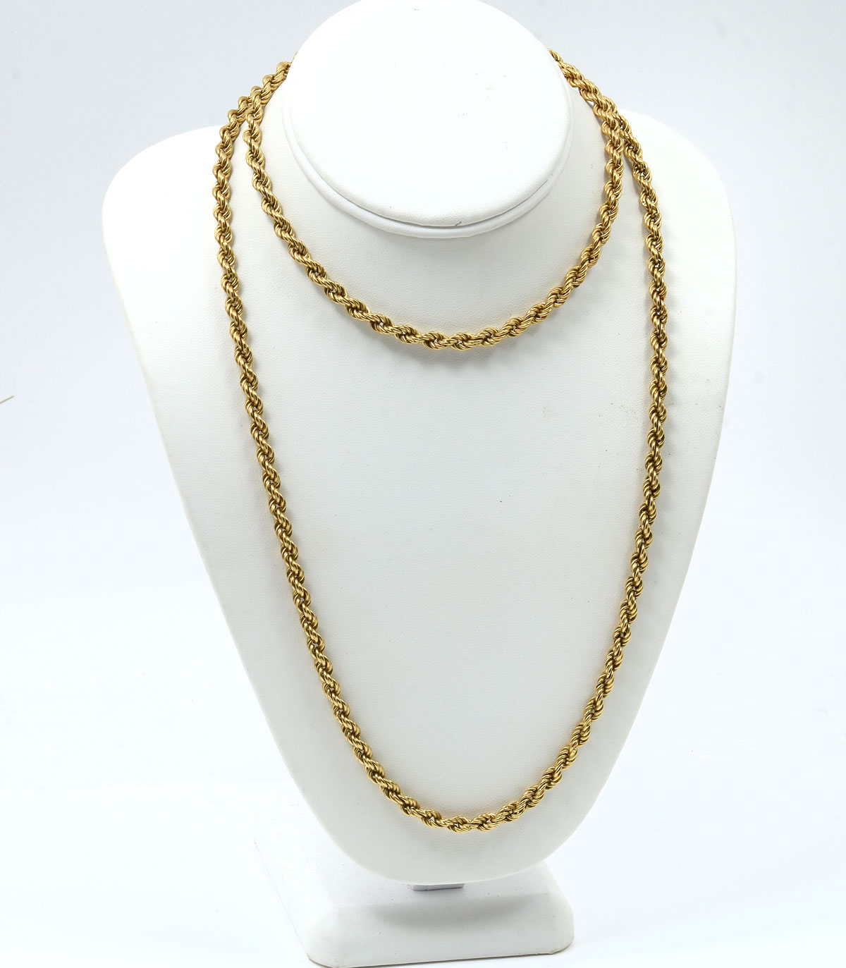 Appraisal: GRAM K '' ROPE NECKLACE gram yellow gold rope necklace