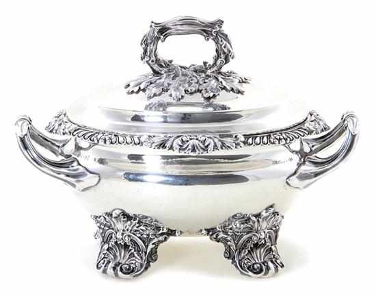 Appraisal: Georgian silver covered tureen by Paul Storr London dated entwined