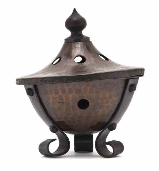 Appraisal: A Roycroft Copper Incense Burner having a finial above the