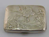 Appraisal: A French silver grade lady's Art Nouveau cigarette case circa