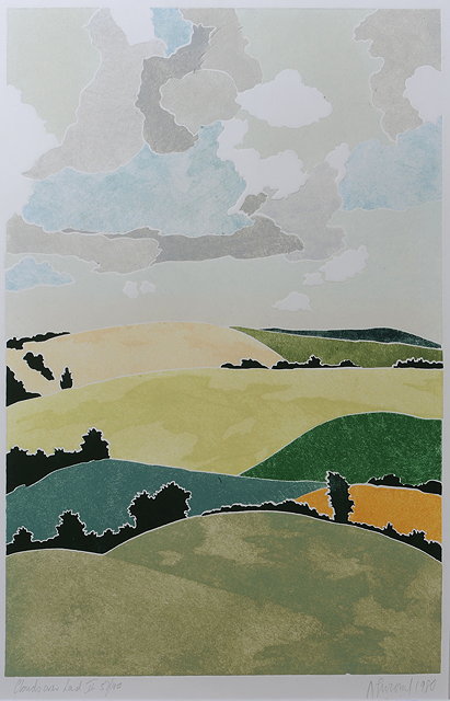 Appraisal: Barbara Newcomb British b Clouds over land II signed and