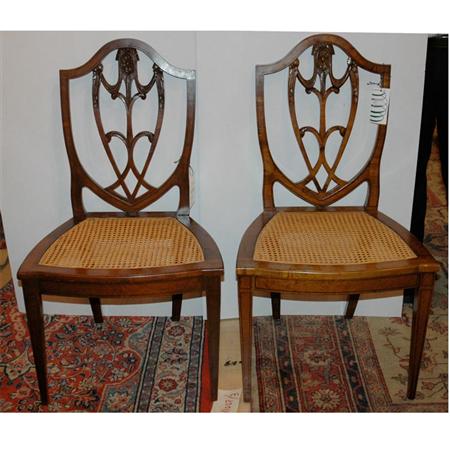 Appraisal: Set of Eight George III Style Mahogany and Caned Seat