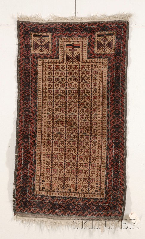 Appraisal: Baluch Prayer Rug Northeast Persia late th century ft in