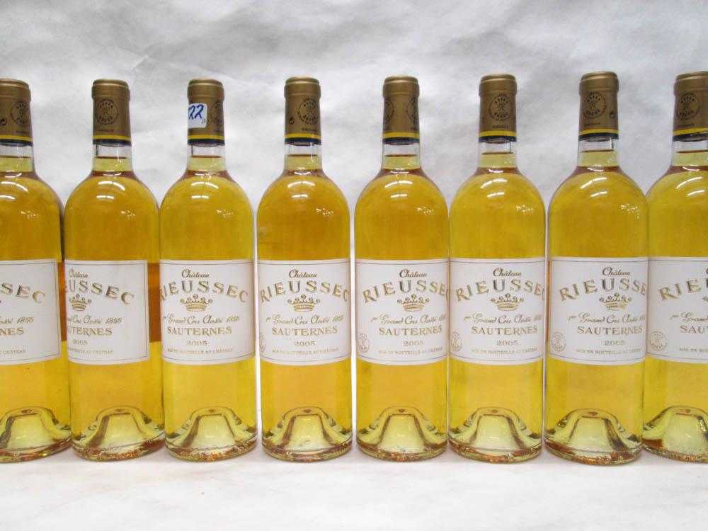 Appraisal: TEN BOTTLES VINTAGE FRENCH WHITE BORDEAUX WINE Chateau Rieussec Sauternes