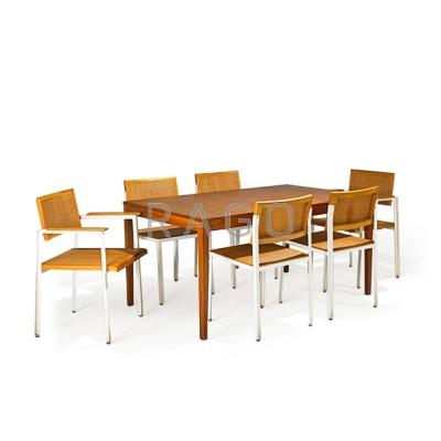 Appraisal: GEORGE NELSON - HERMAN MILLER Dining table and six Steelframe