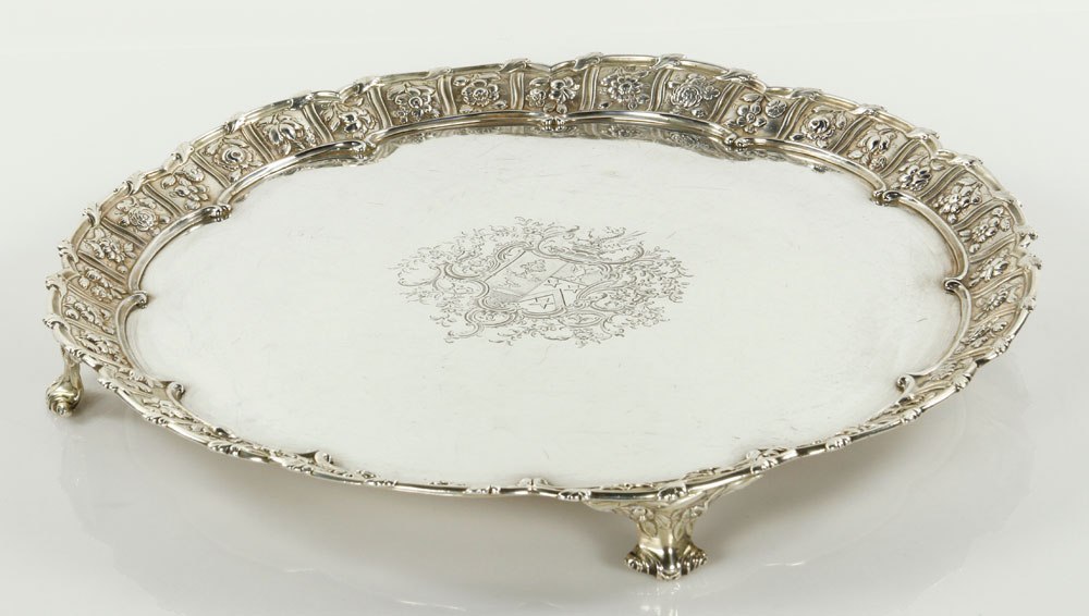 Appraisal: - th C English Salver th century English salver sterling