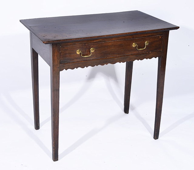 Appraisal: A TH CENTURY OAK AND ELM SIDE TABLE with single