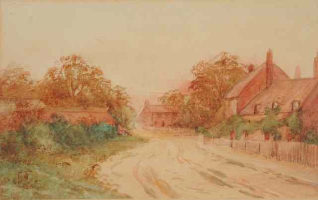 Appraisal: TH CENTURY ENGLISH SCHOOLCountry lane in a rural village watercolour