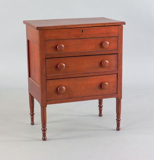 Appraisal: Mid Atlantic cherry chest ca the lift lid over a