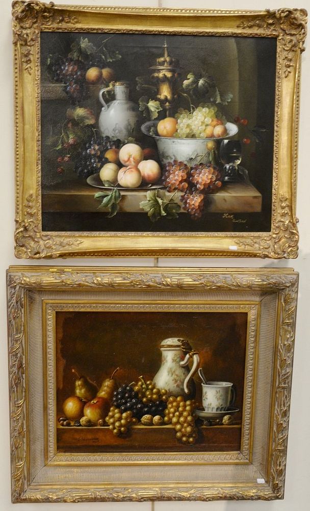 Appraisal: Two contemporary still lifes of fruit Scheurenberg x and Contsen