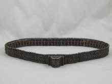 Appraisal: A Russian silver and niello belt mounted on leather Moscow