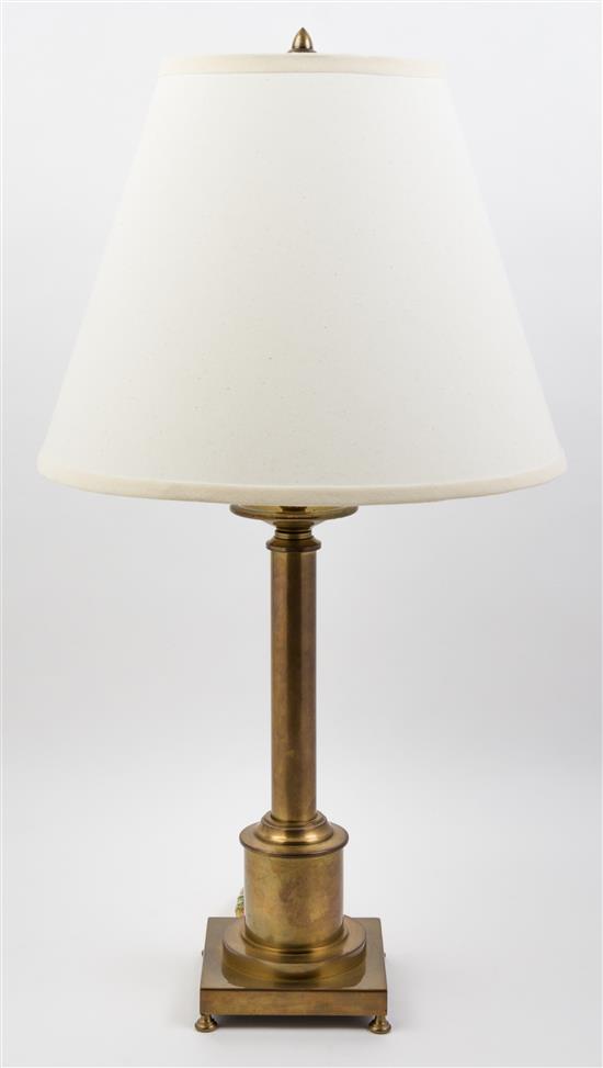 Appraisal: Sale Lot A Brass Table Lamp having a columnar standard