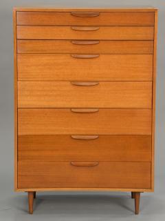 Appraisal: Harvey Probber eight drawer highboy ht in wd in dp