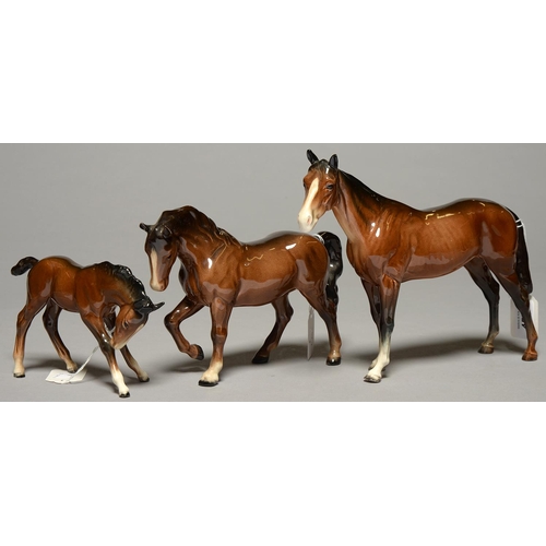 Appraisal: Two Beswick horses and a foal cm h and smaller