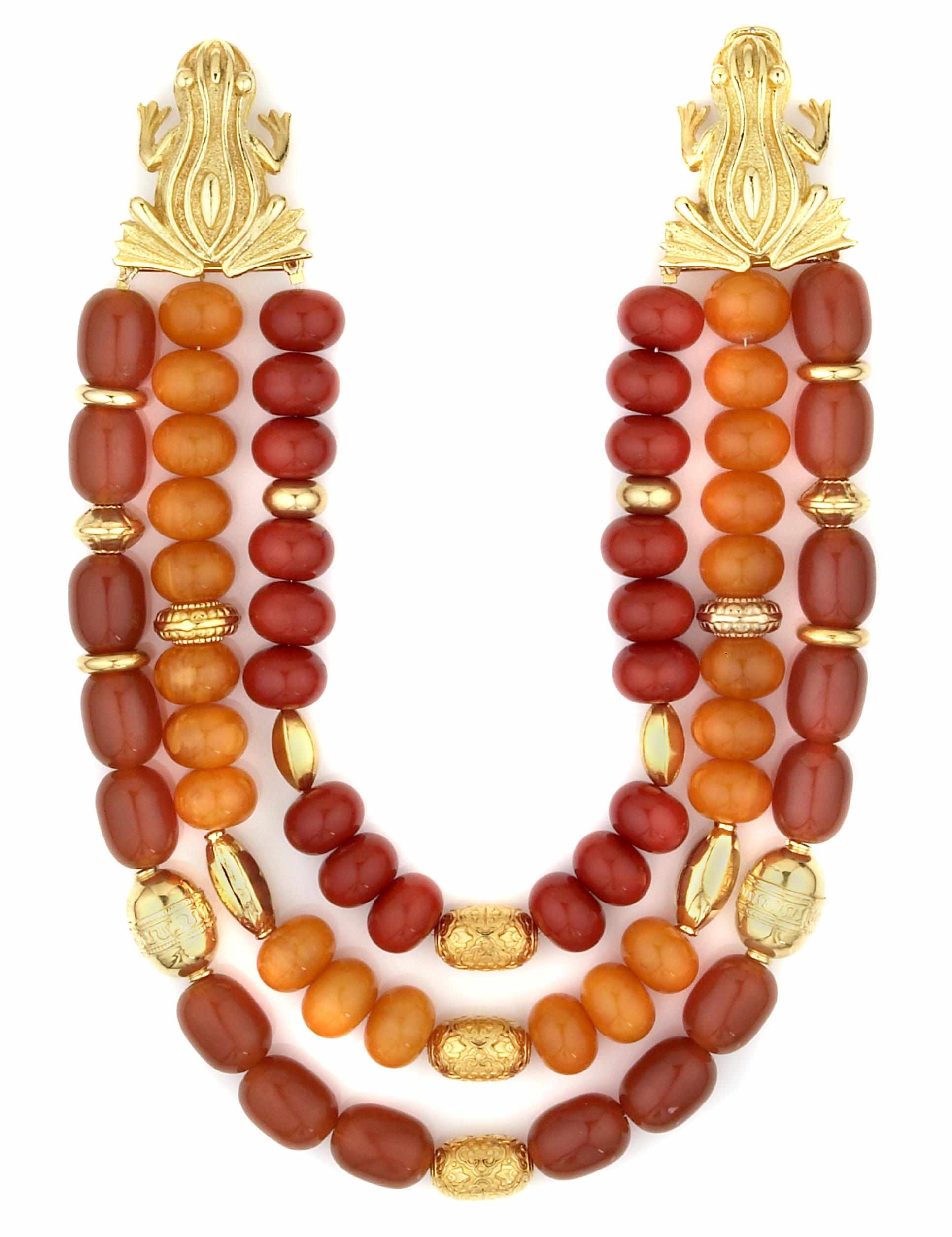 Appraisal: Tony Duquette American - sA resin bead and vermeil necklace