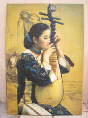 Appraisal: A fine pair of Chinese oils on canvas one a