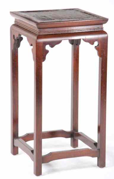 Appraisal: Asian Plant Stand th century mahogany square form x x