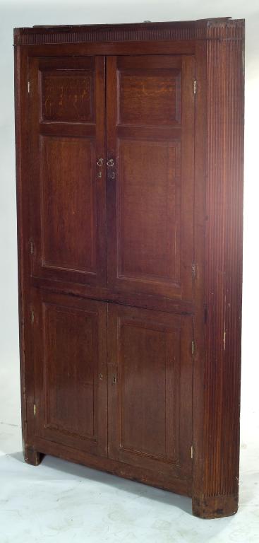 Appraisal: GEORGE III OAK STANDING CORNER CUPBOARD the upper section lacking