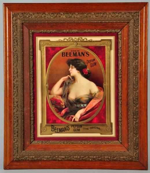 Appraisal: Beeman's Pepsin Gum Advertising Sign Description Heavy cardboard Fantastic original