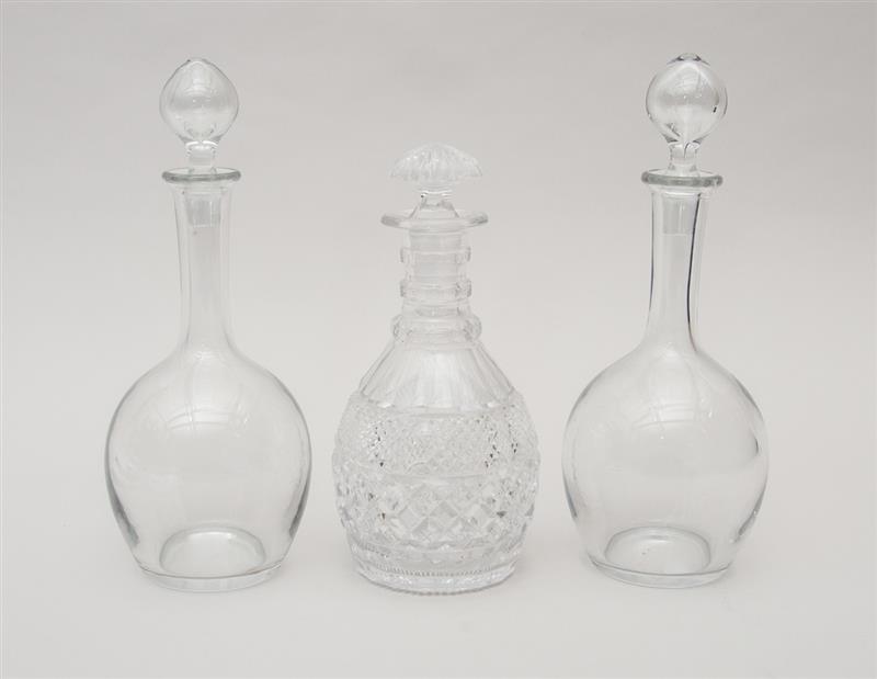 Appraisal: GROUP OF SIX GLASS DECANTERS Two marked 'Baccarat' together with